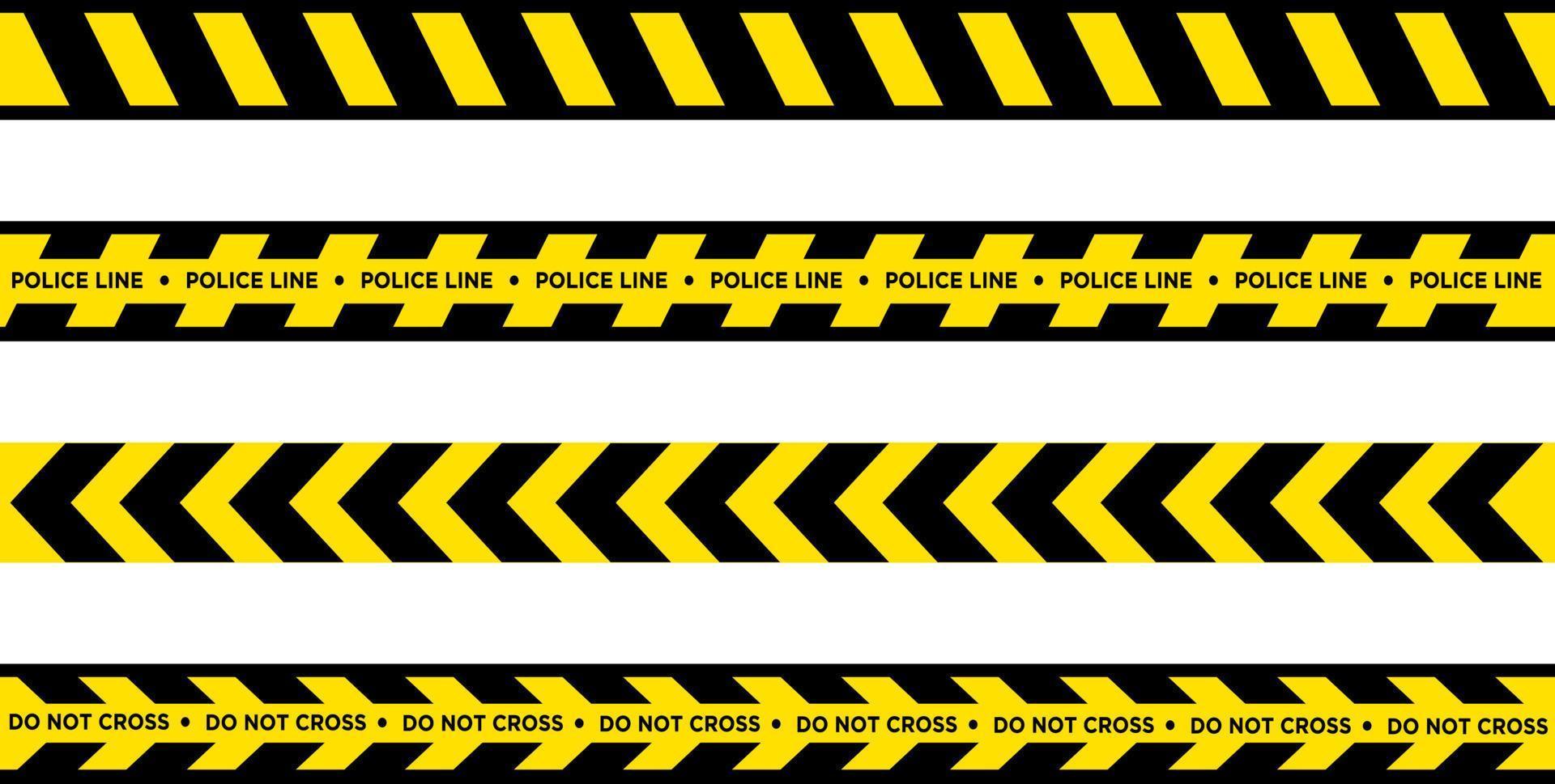 conjunto de negro y amarillo advertencia cintas aislado en blanco antecedentes. vector ilustración.