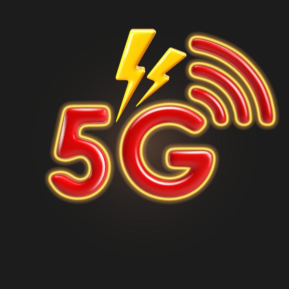 Fast mobile internet. 5g vector icon. 3d illustration