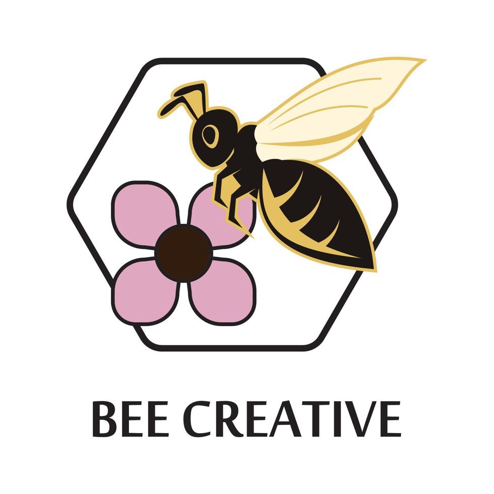 icono de diseño de ilustraciones de logotipo de abeja vector