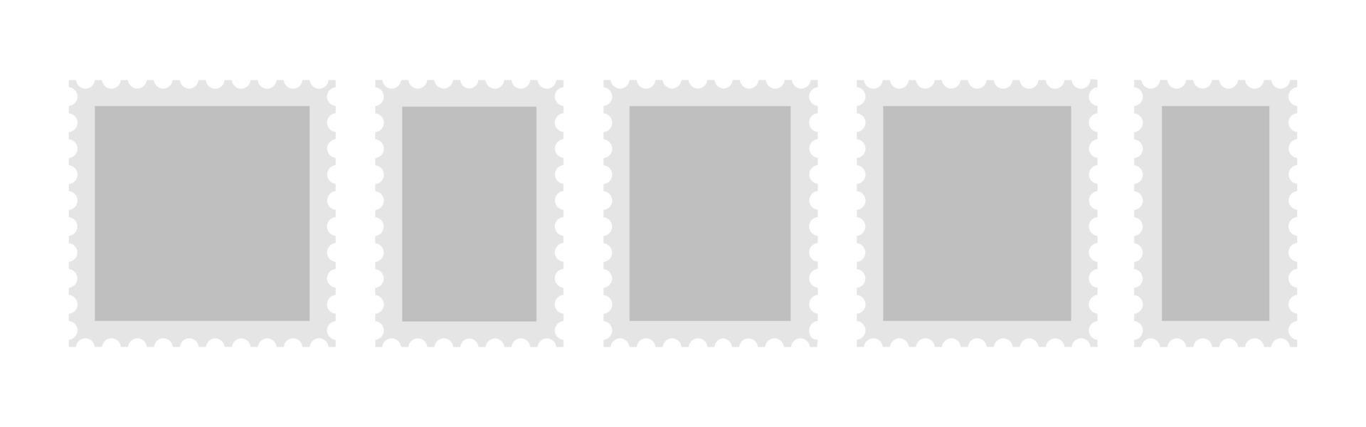 Set of various size of Postage stamp vector