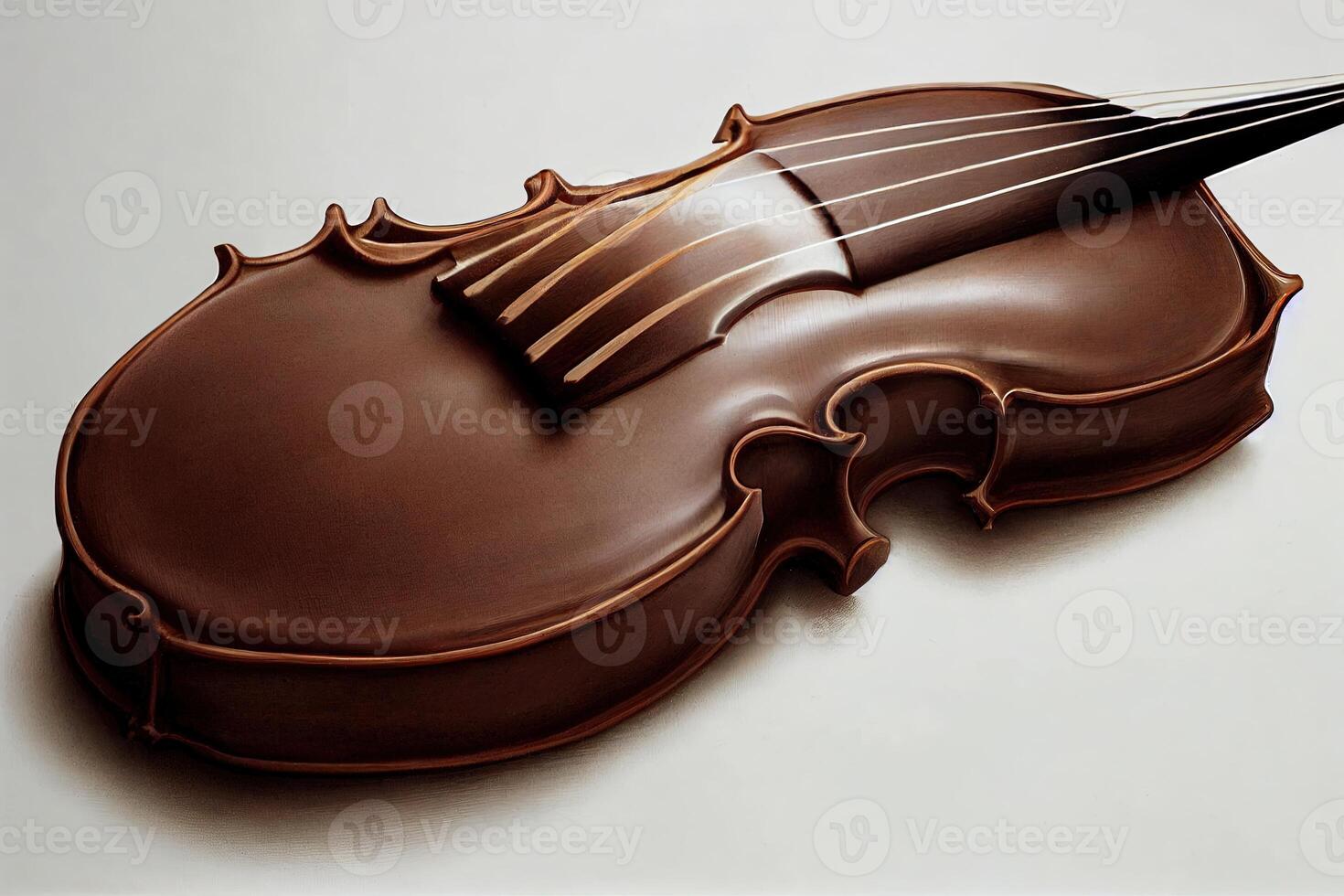 illustration violin made of chocolate photo