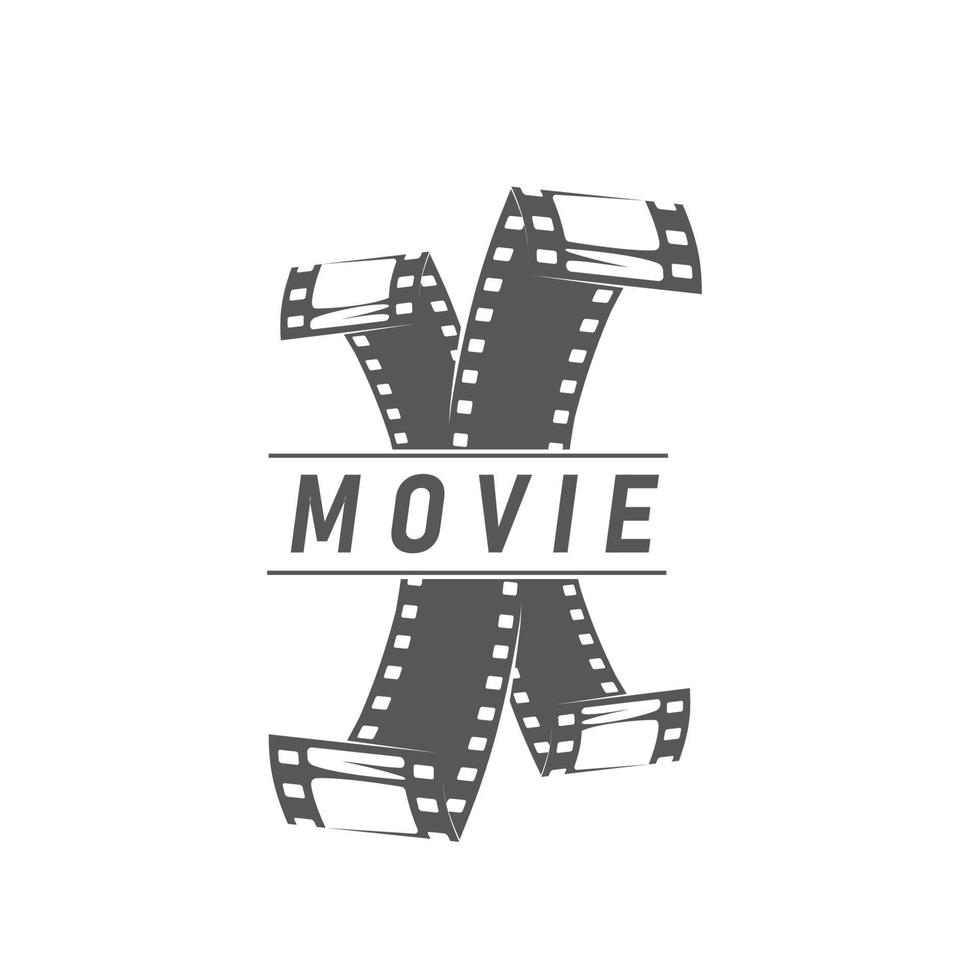 Movie theater icon with cinematography film strips vector