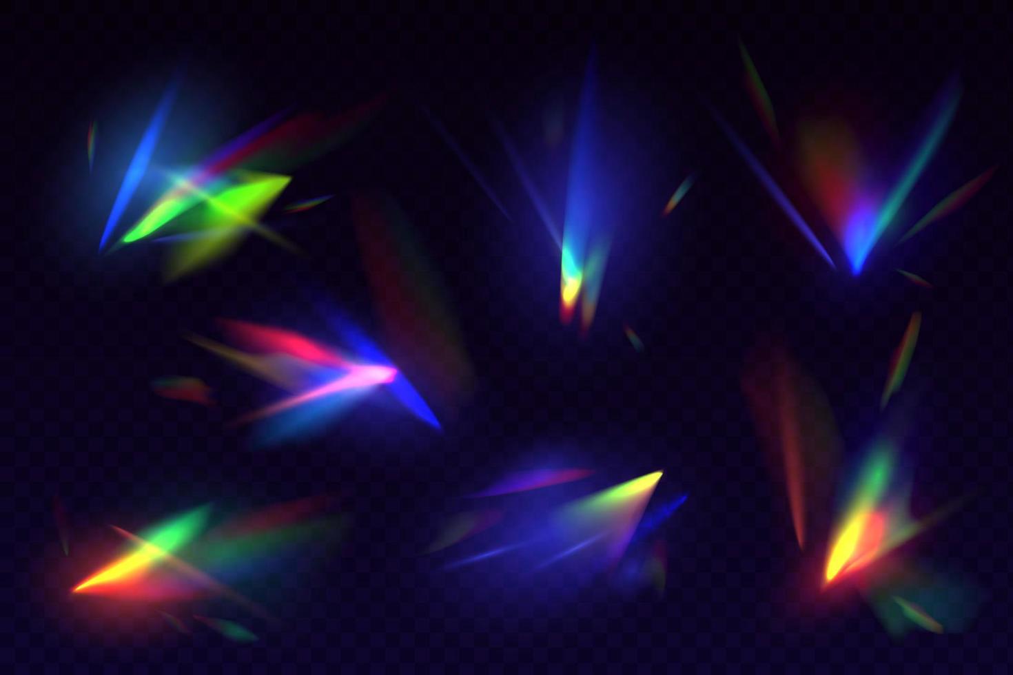 Prism light, diamond shine or sunbeam flare vector