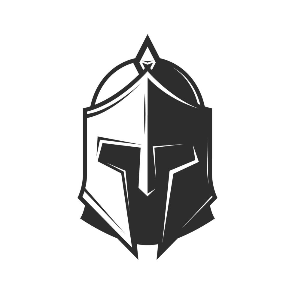 Knight warrior helmet, soldier or gladiator armor vector