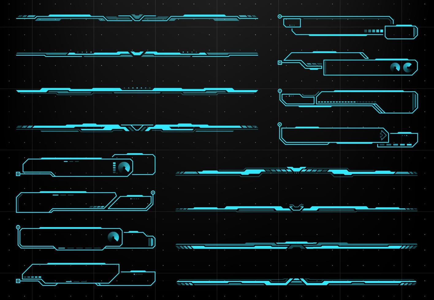 HUD futuristic info box borders, display interface vector