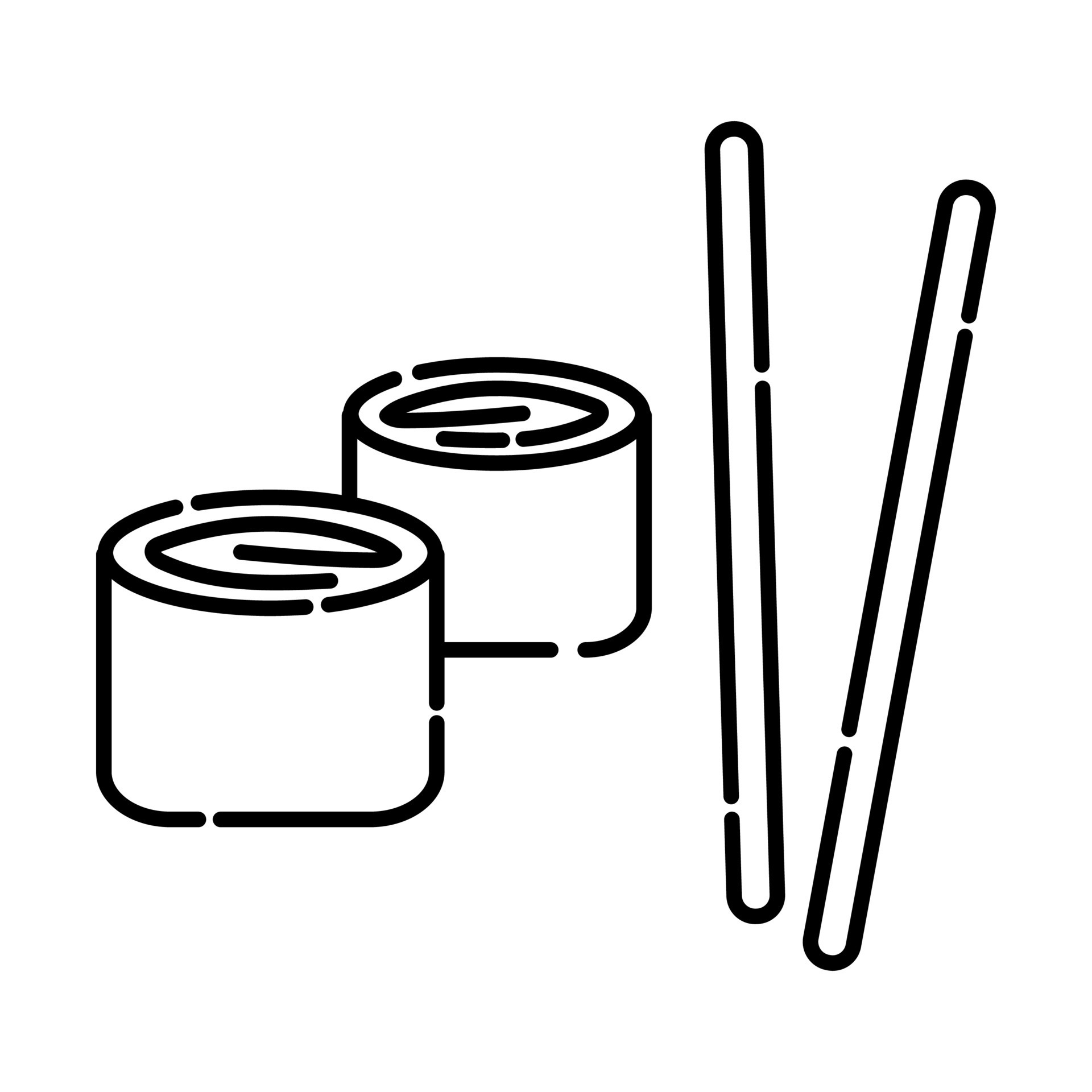 Sushi black and white vector line illustration, asian cuisine 21981562