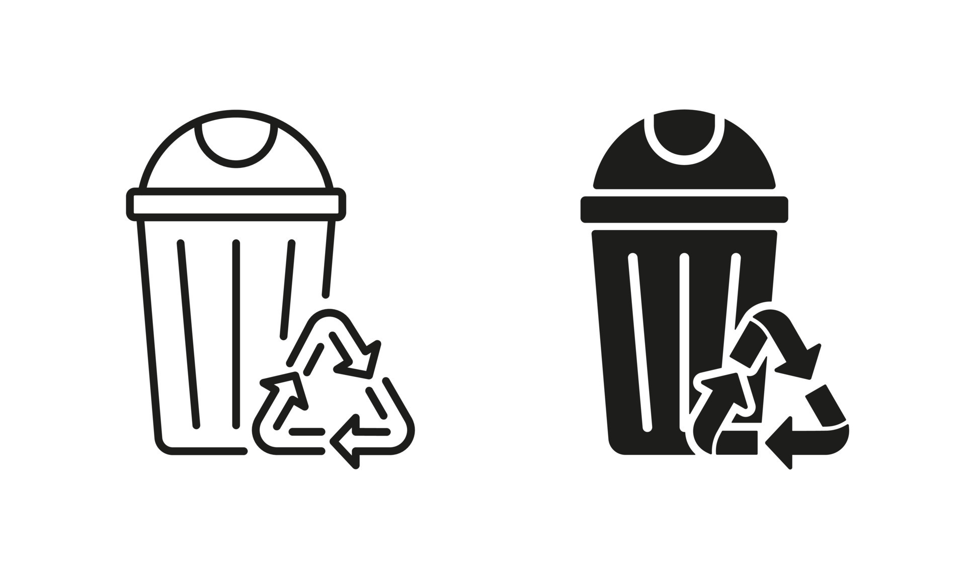 Recicle El Cubo De La Basura Para La Basura Orgánica En Estilo Plano  Aislada En El Fondo Blanco Ilustración del Vector - Ilustración de verde,  tiro: 134982481