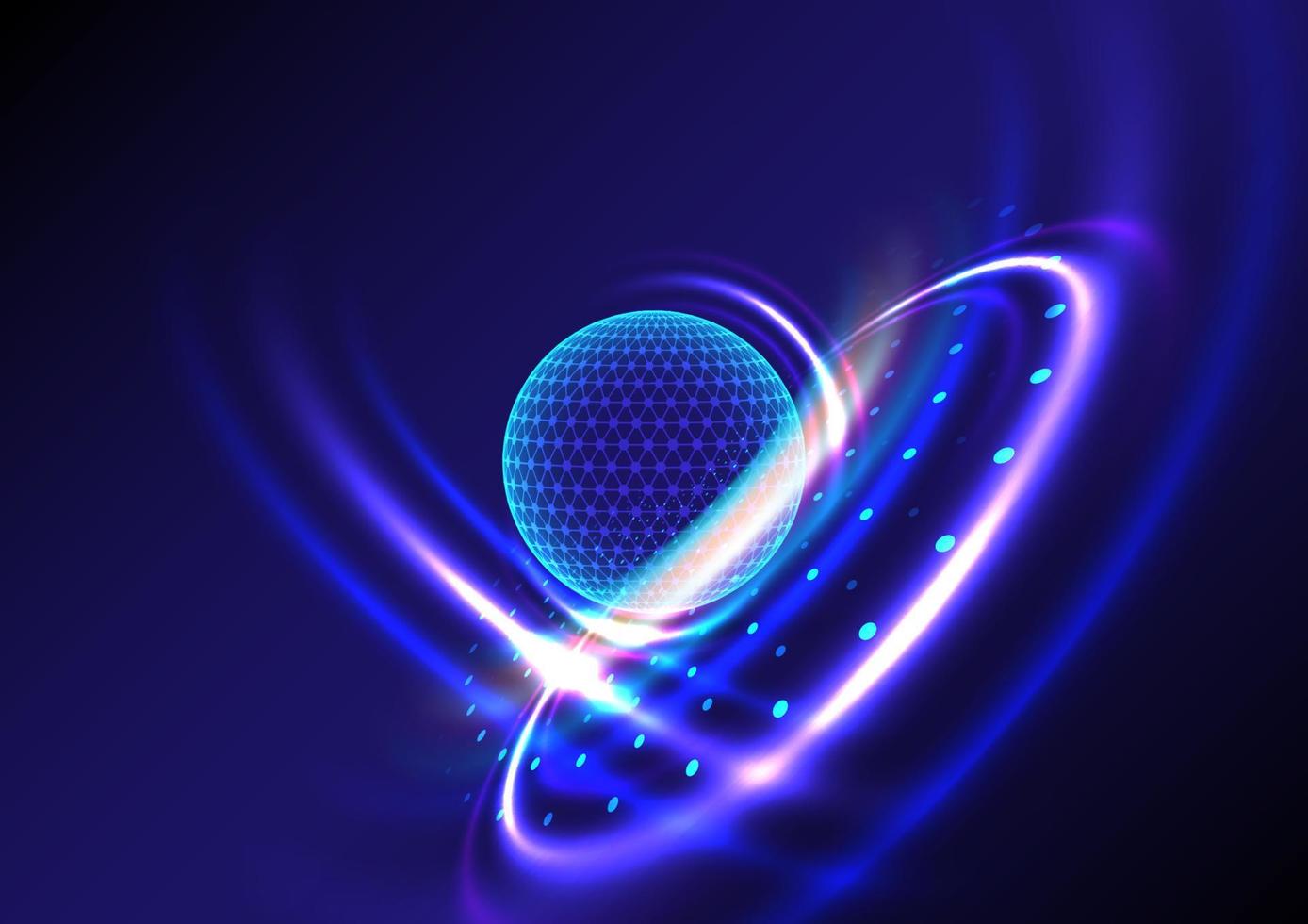 3d globo geometría tecnología futurista innovación con vistoso brillante luces vector antecedentes