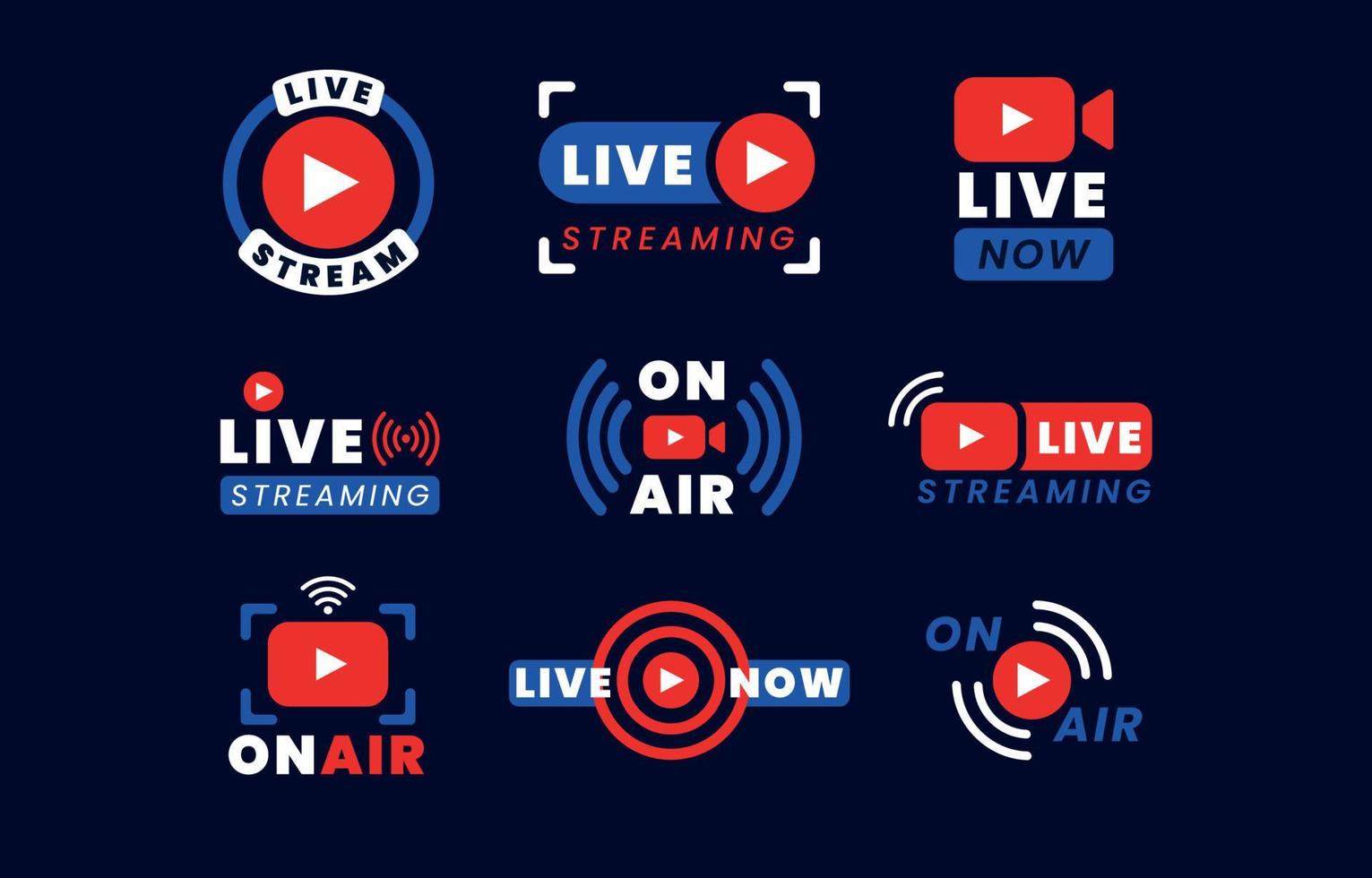 Live Streaming Label Set vector