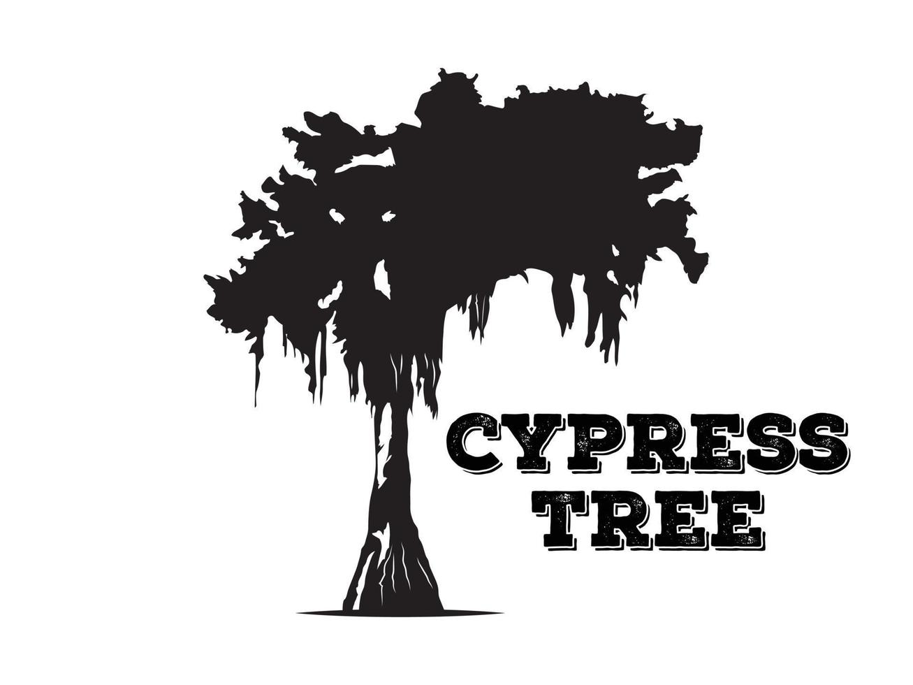 cypress tree vector silhoette vintage outdoor explore forest