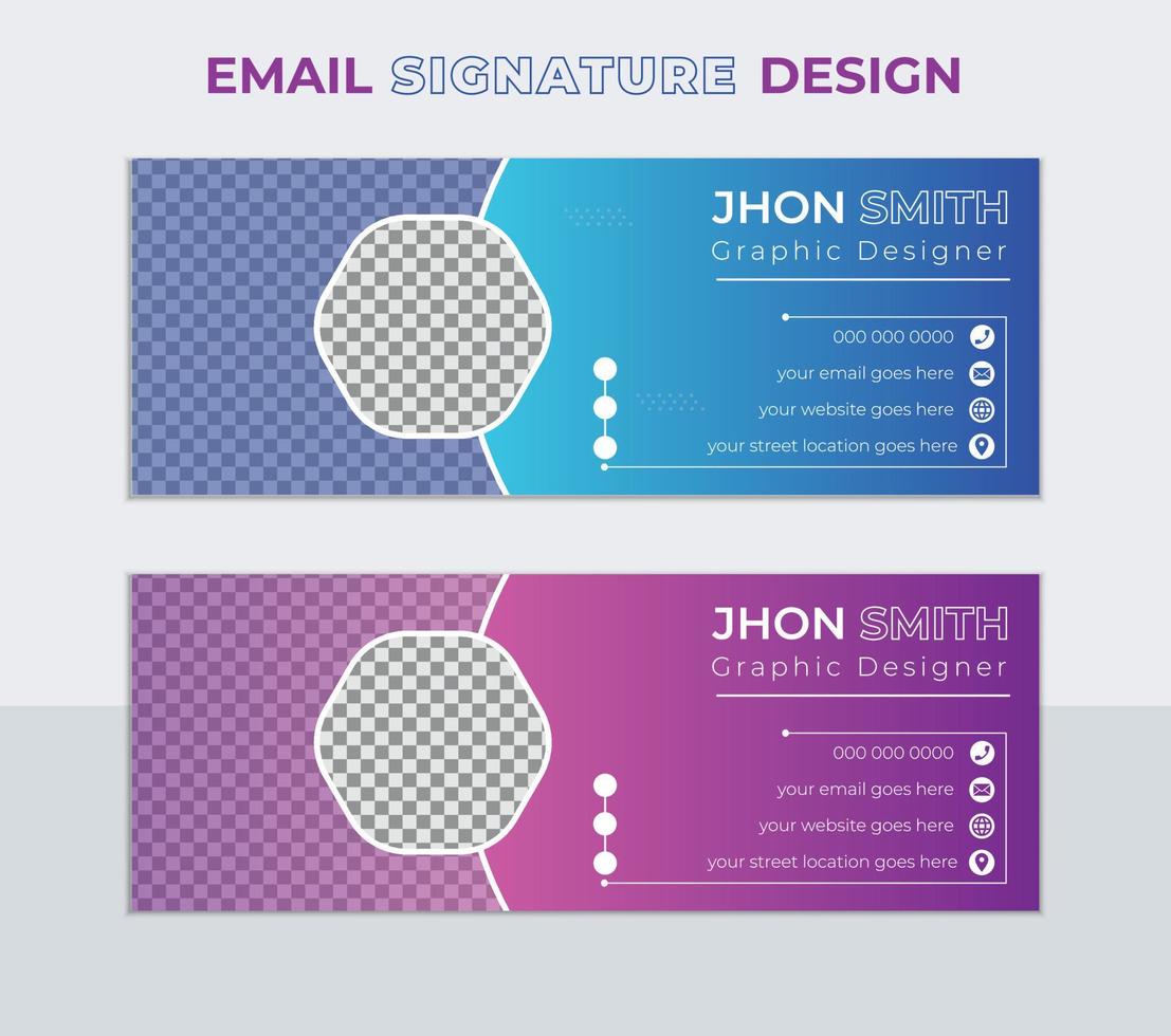 Modern, Creative, Unique and Minimal Layout shape design. Professional geometric business card and corporate email signature with Colorful Template Vector Design