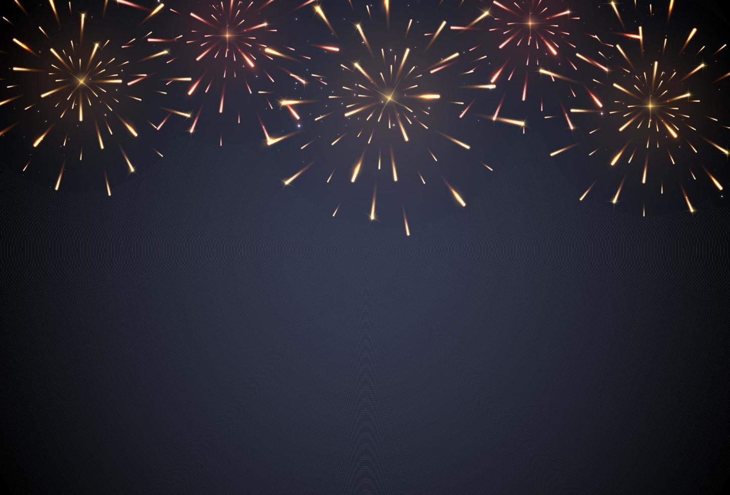 Dark Blue Background with Fireworks Vector Illustration