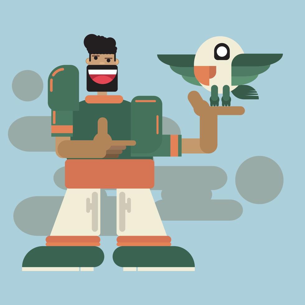 flat art illustration for bird lovers vector