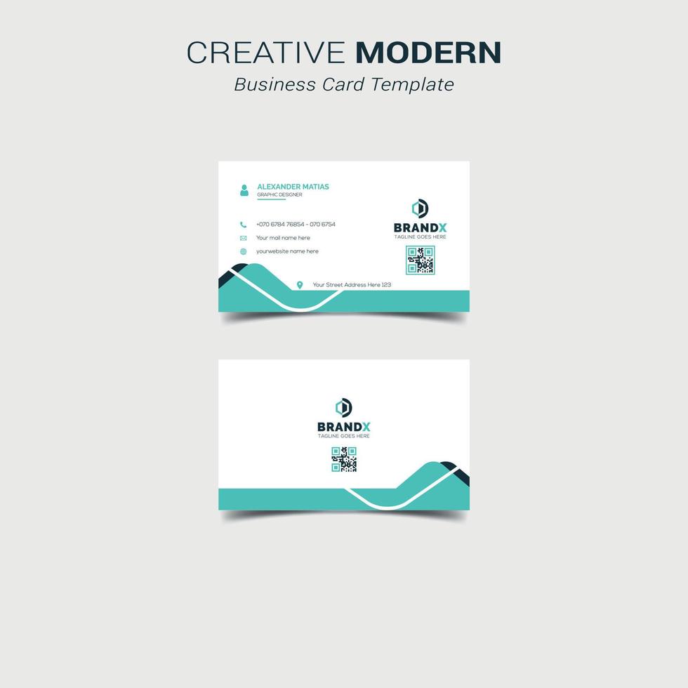 Modern business card template with flat user interface vector