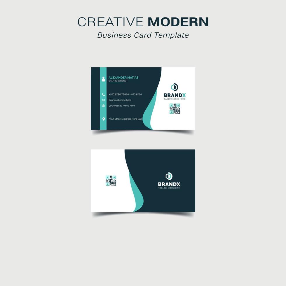 Modern business card template with flat user interface vector