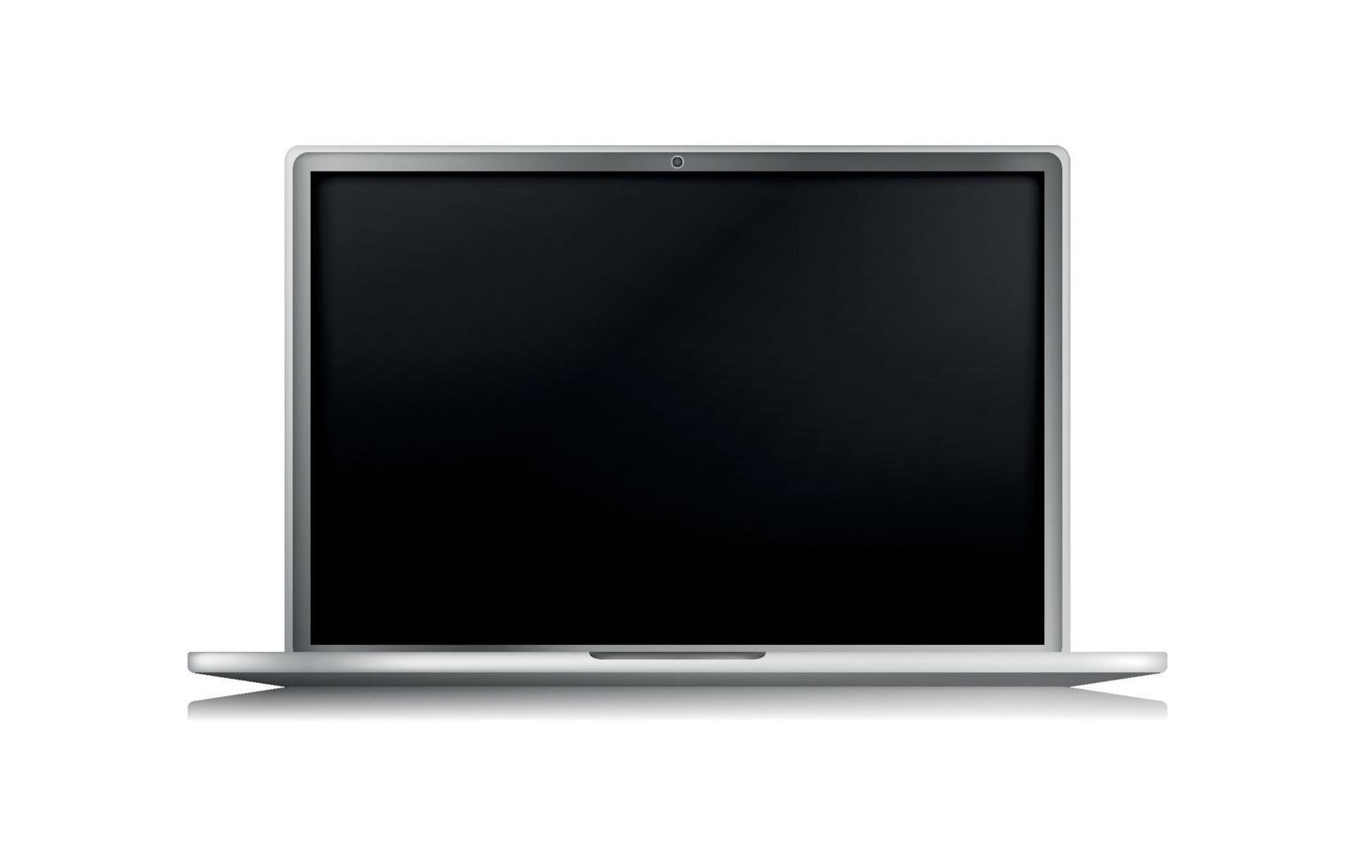 3D Grey Laptop Mock Up vector