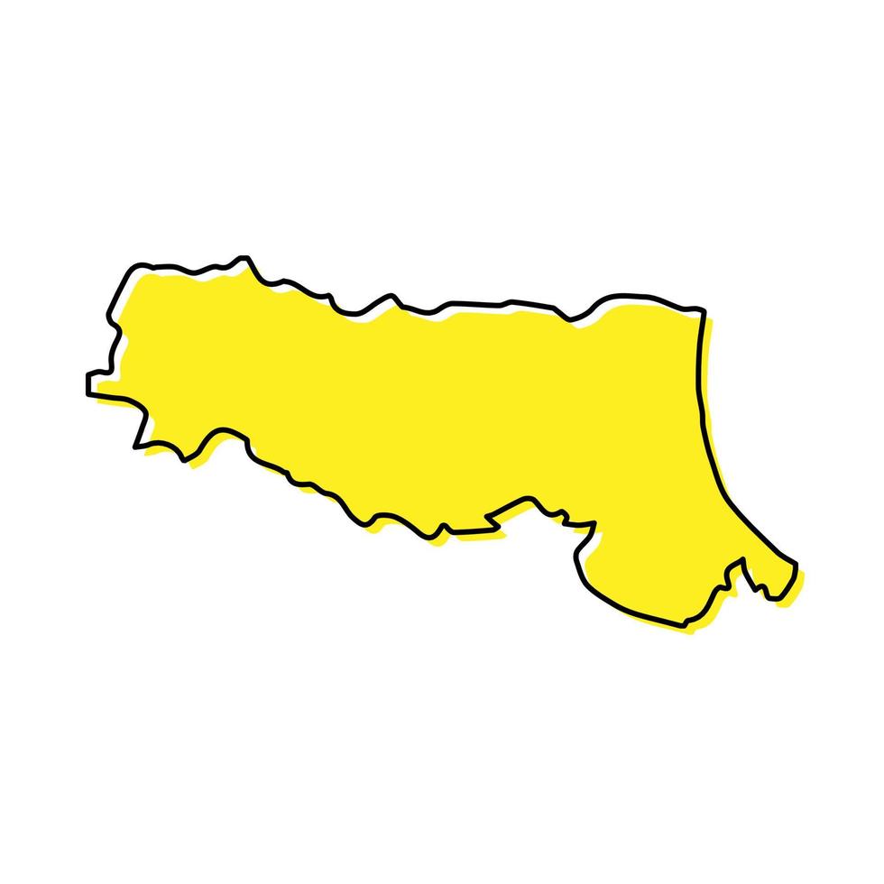 Simple outline map of Emilia-Romagna is a region of Italy vector