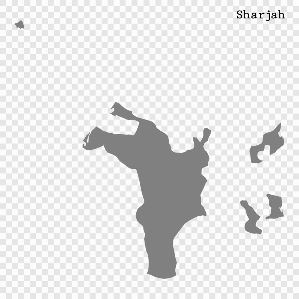 High quality map is a emirate of United Arab Emirates vector