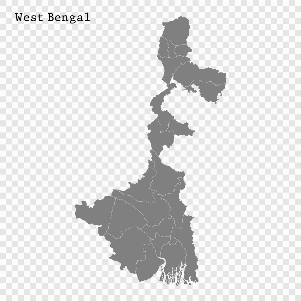 alto calidad mapa de estado de India vector