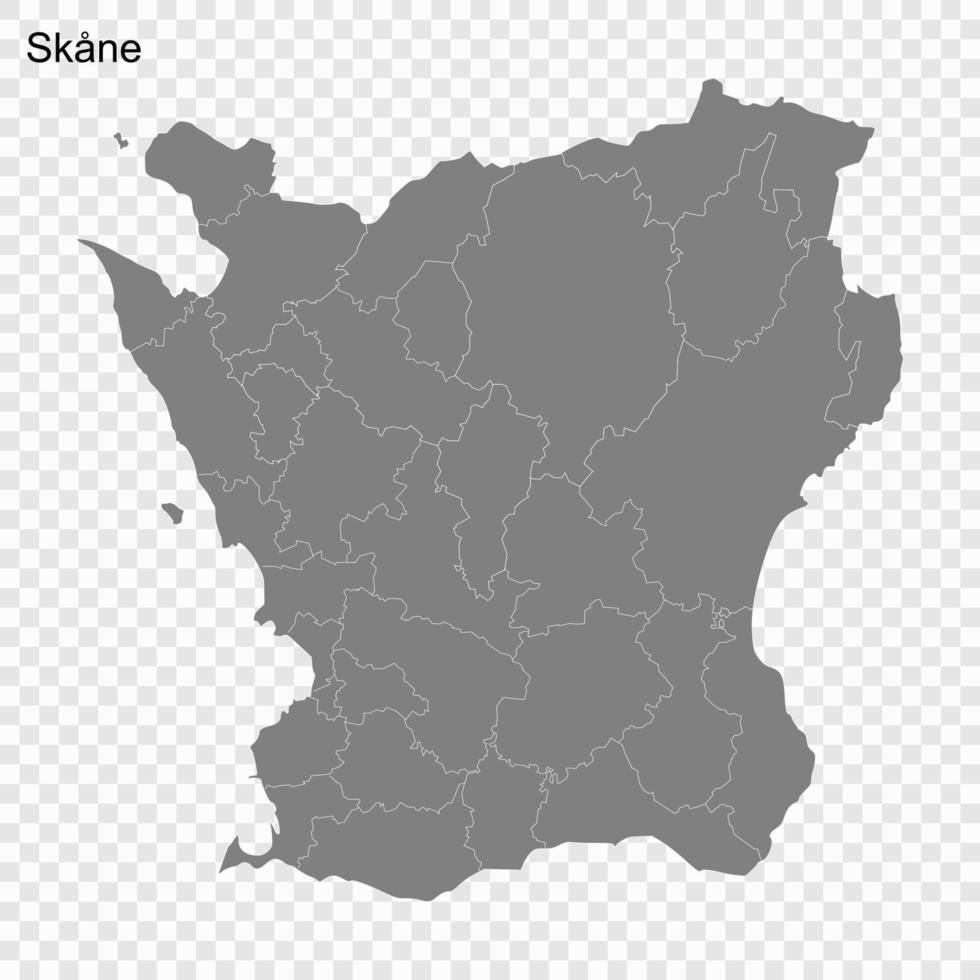 High Quality map is a county of Sweden vector