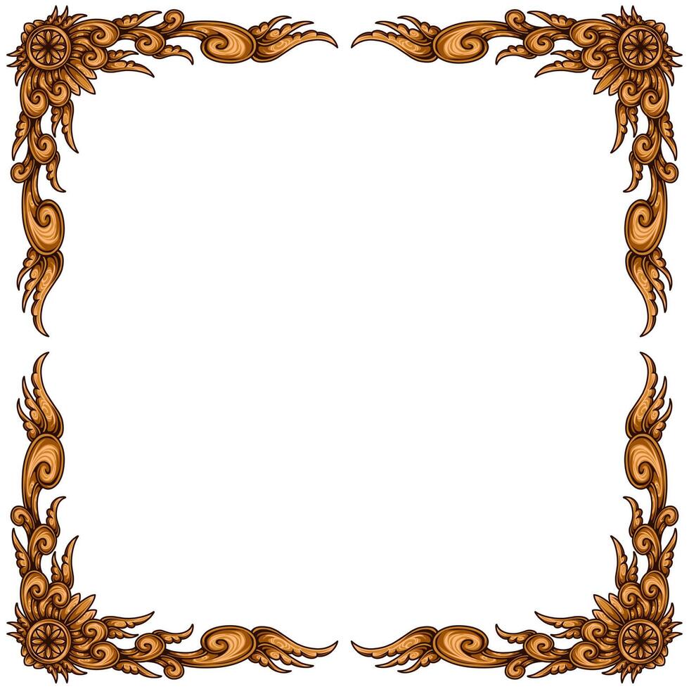 Classic style frame design with exquisite engraving and luxury vector