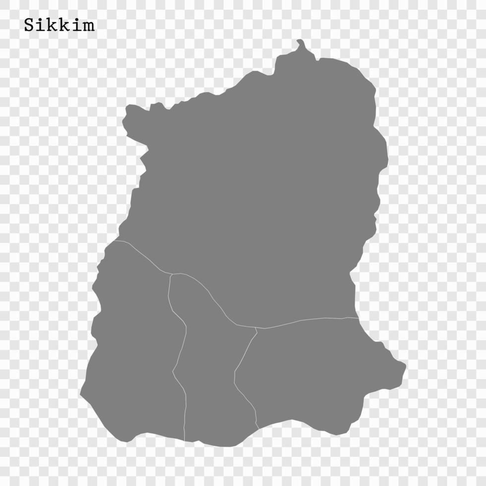 High Quality map of state of India vector