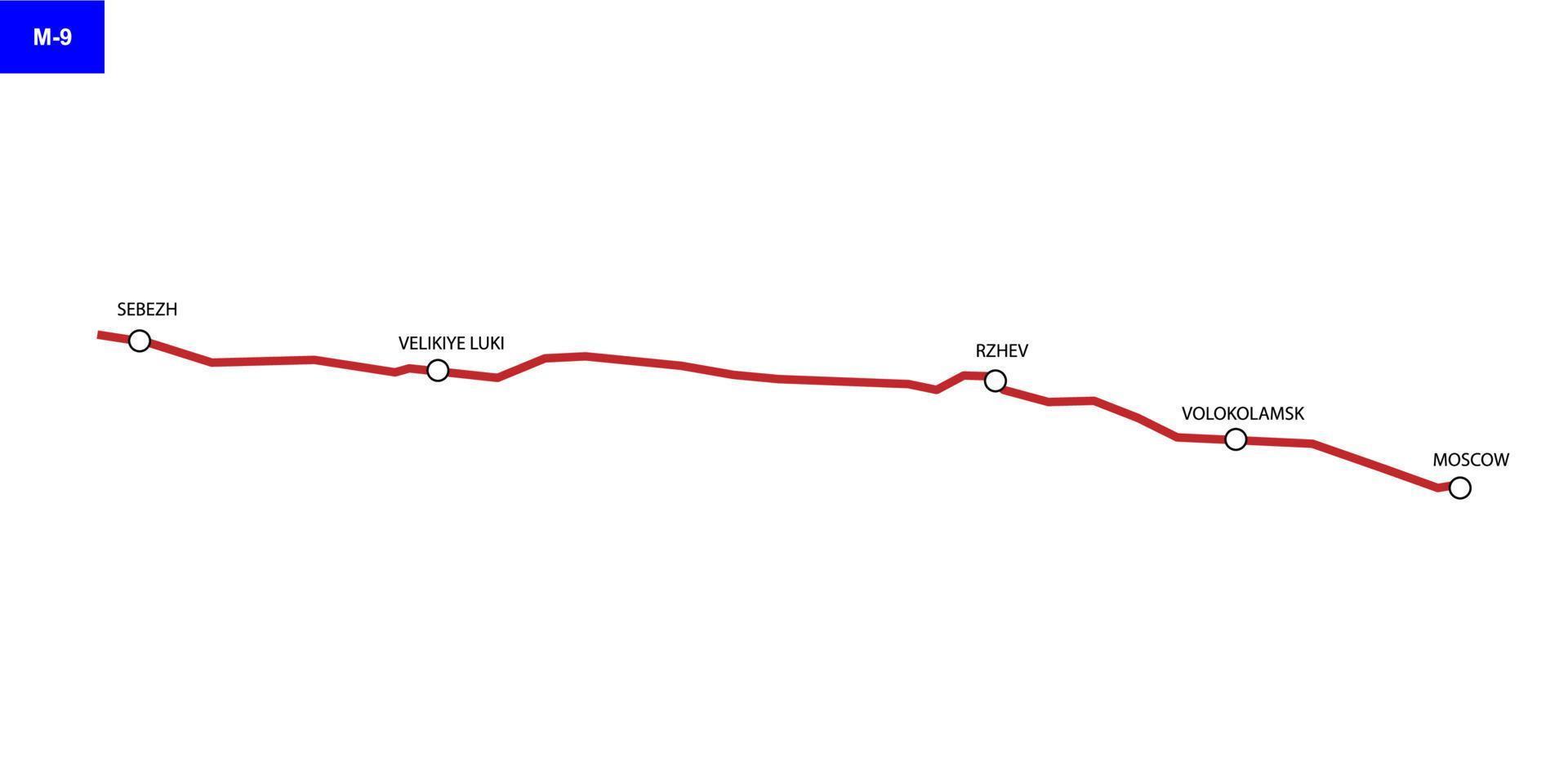 la carretera mapa de Rusia vector