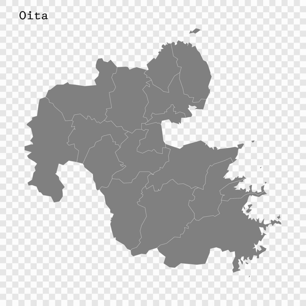 alto calidad mapa prefectura de Japón vector