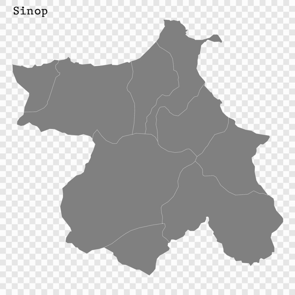 High Quality map is a province of Turkey vector