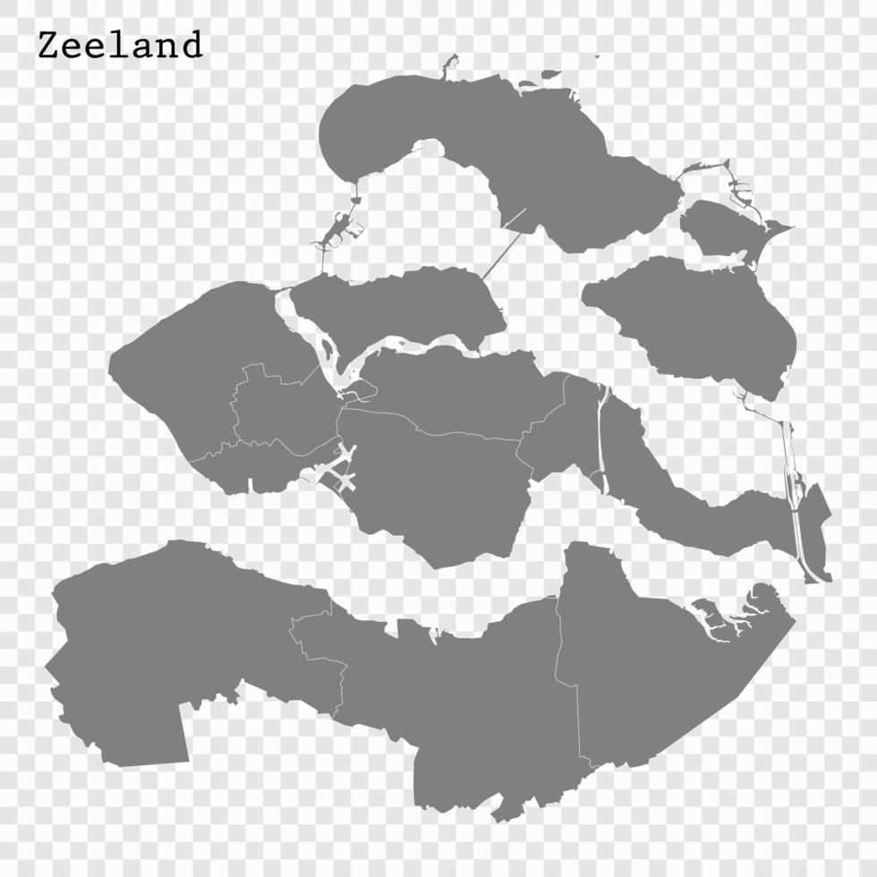 High Quality map is a province of Netherlands vector