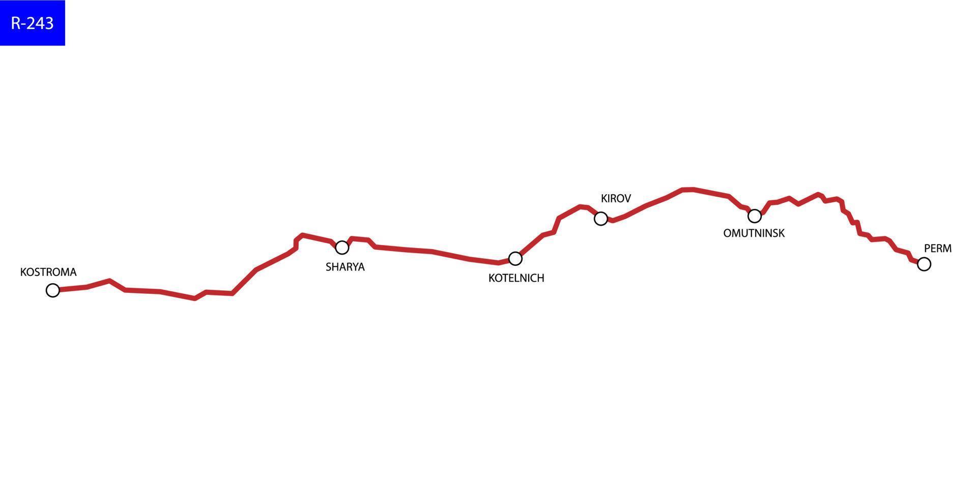 la carretera mapa de Rusia vector