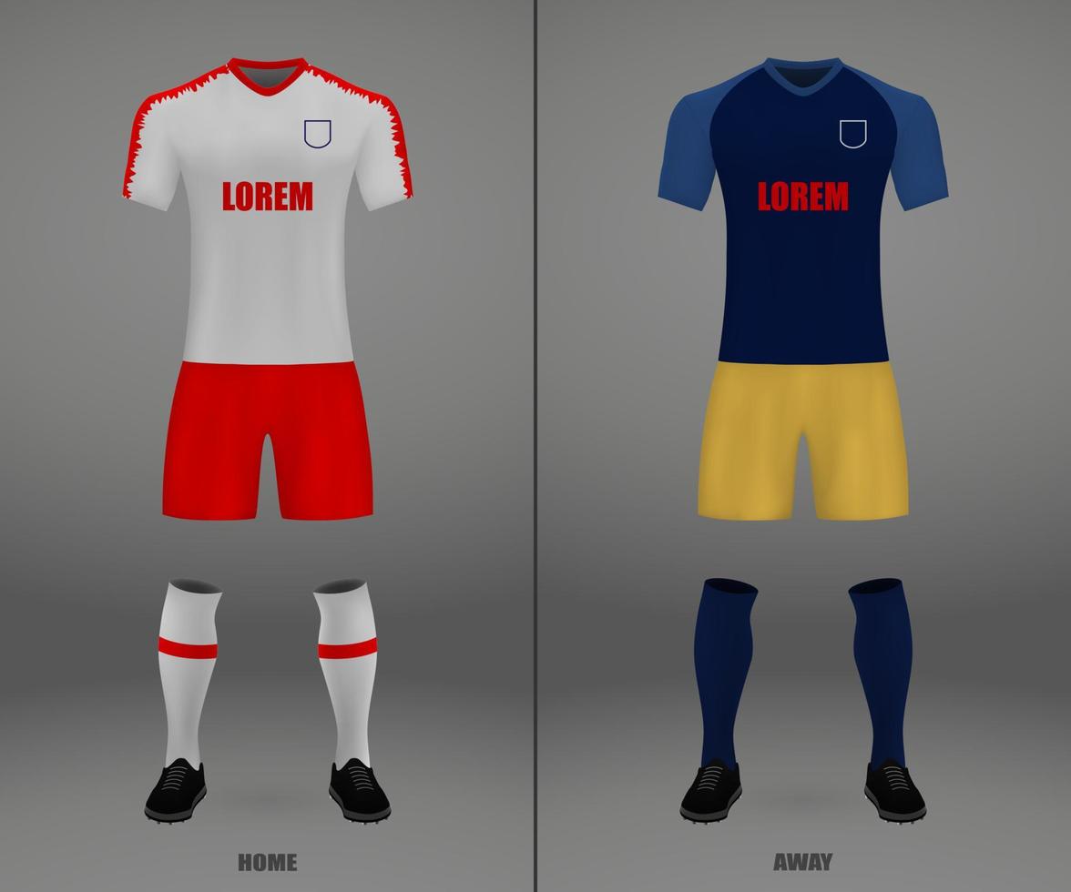 football kit of Hoffenheim 2018-19, shirt template vector