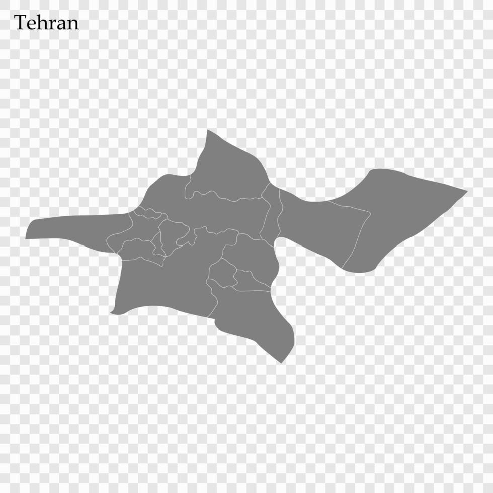 High Quality map  is province of Iran vector