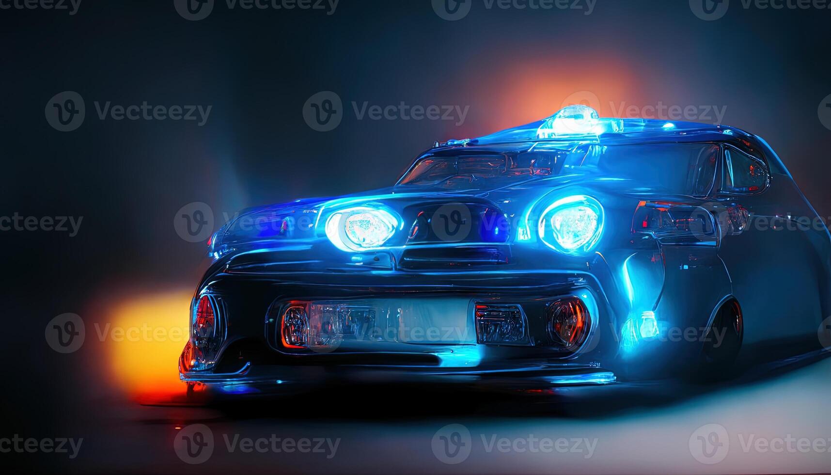 ilustración de un resumen policía coche con azul ligero foto