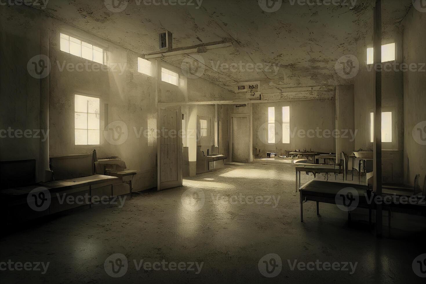 illustration of a old psychiatric hospital photo