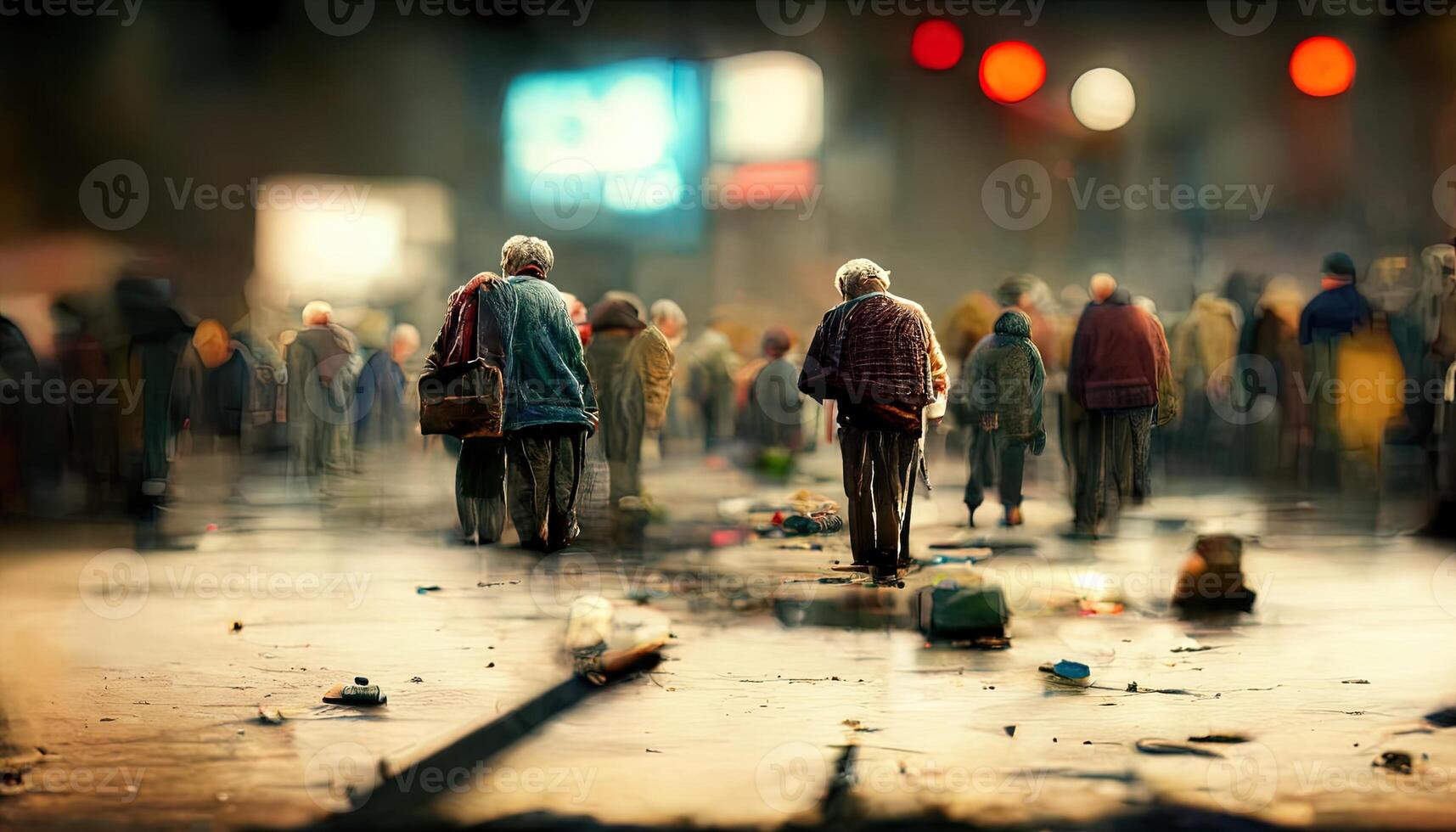 ilustración de pobreza en el población foto