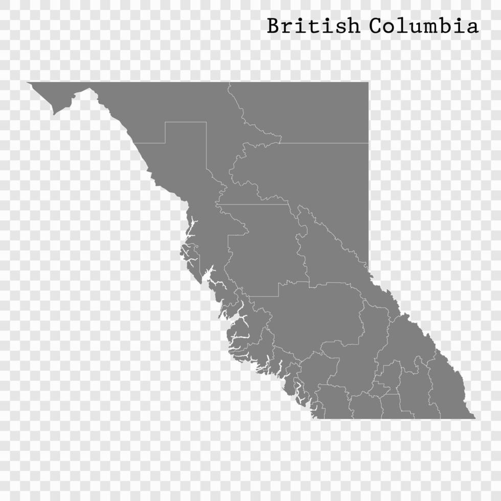 alto calidad mapa provincia de Canadá vector