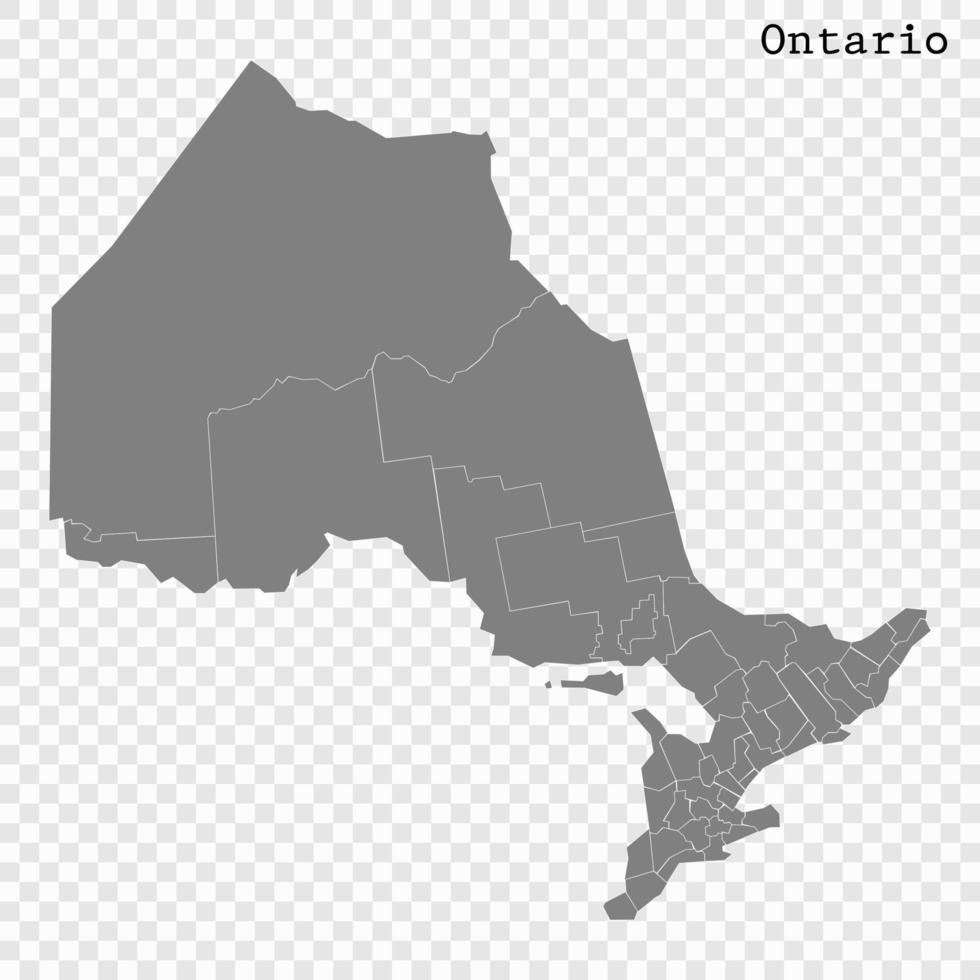 alto calidad mapa provincia de Canadá vector