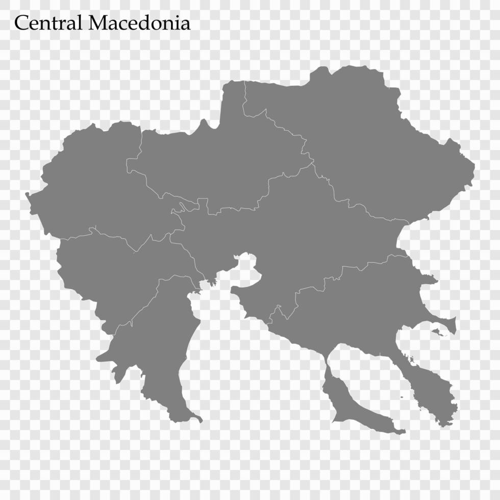 High Quality map of  region of Greece vector