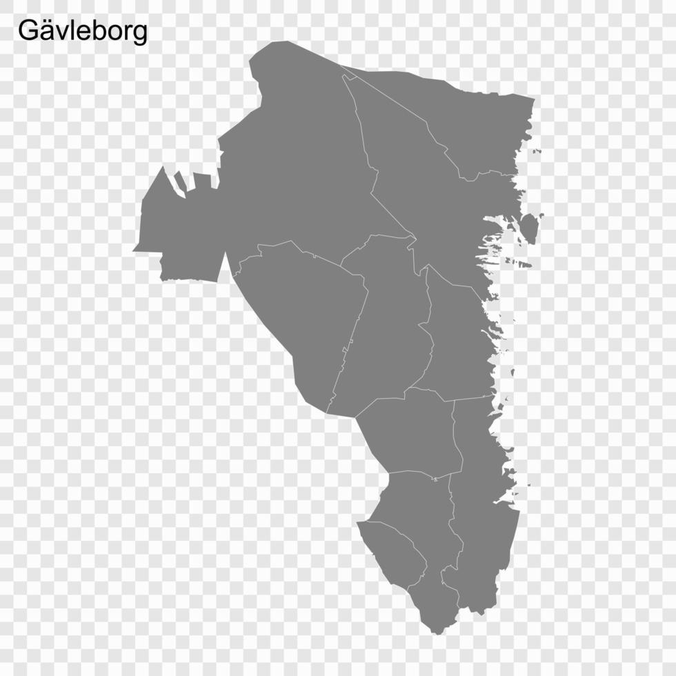 High Quality map is a county of Sweden vector