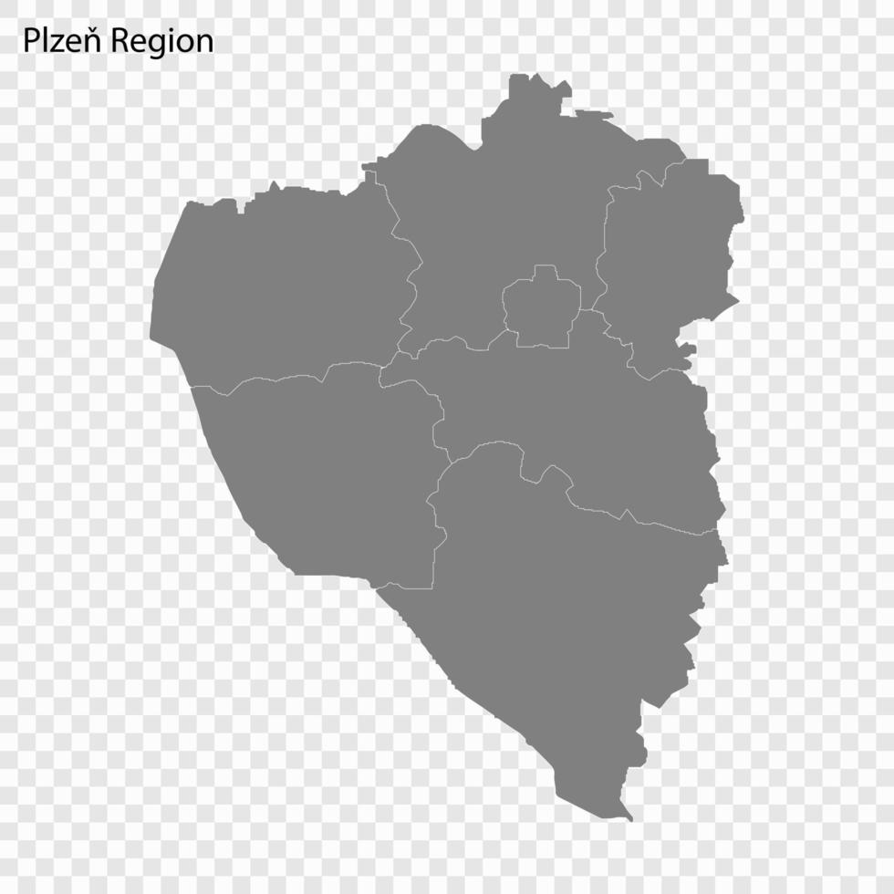 High quality map is a region of Czech republic vector