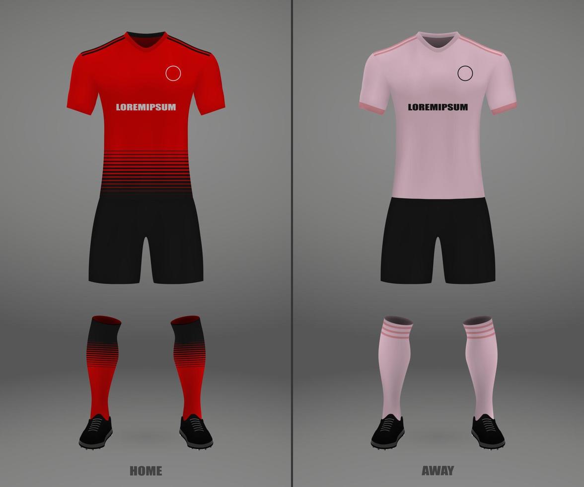 football kit 2018-19, shirt template for soccer jersey. vector