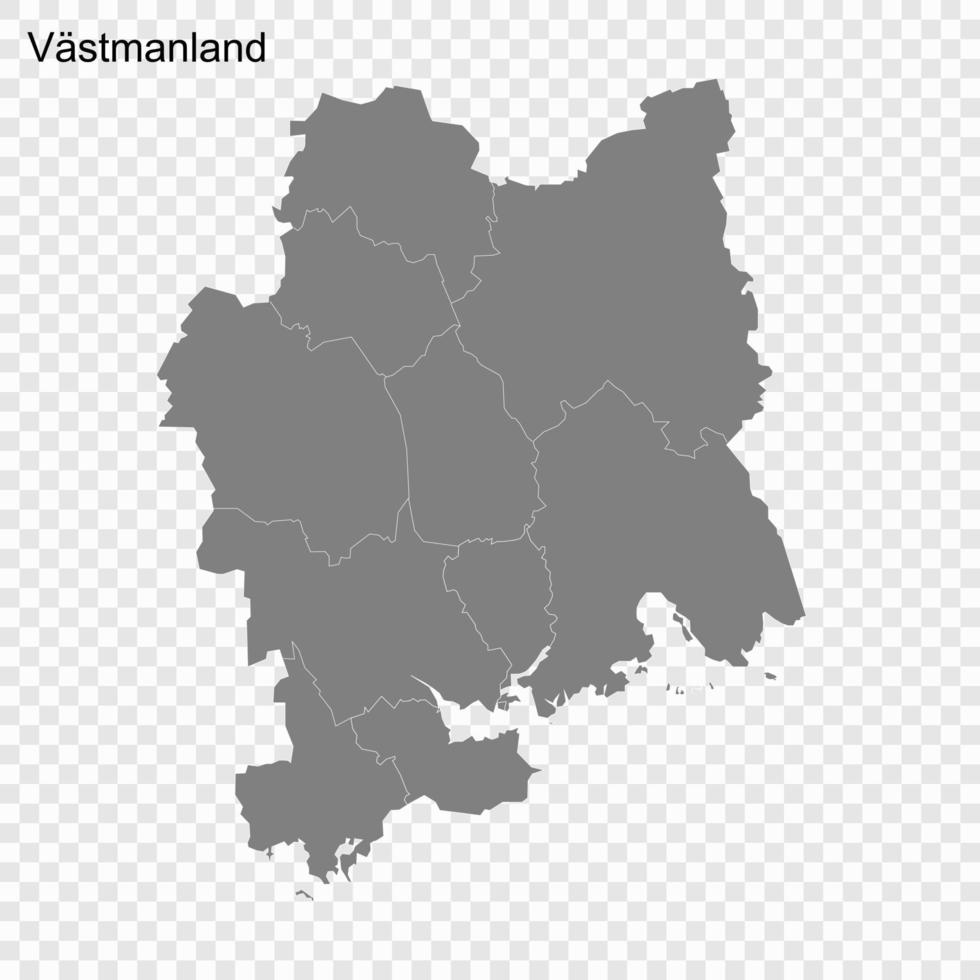 alto calidad mapa es un condado de Suecia vector