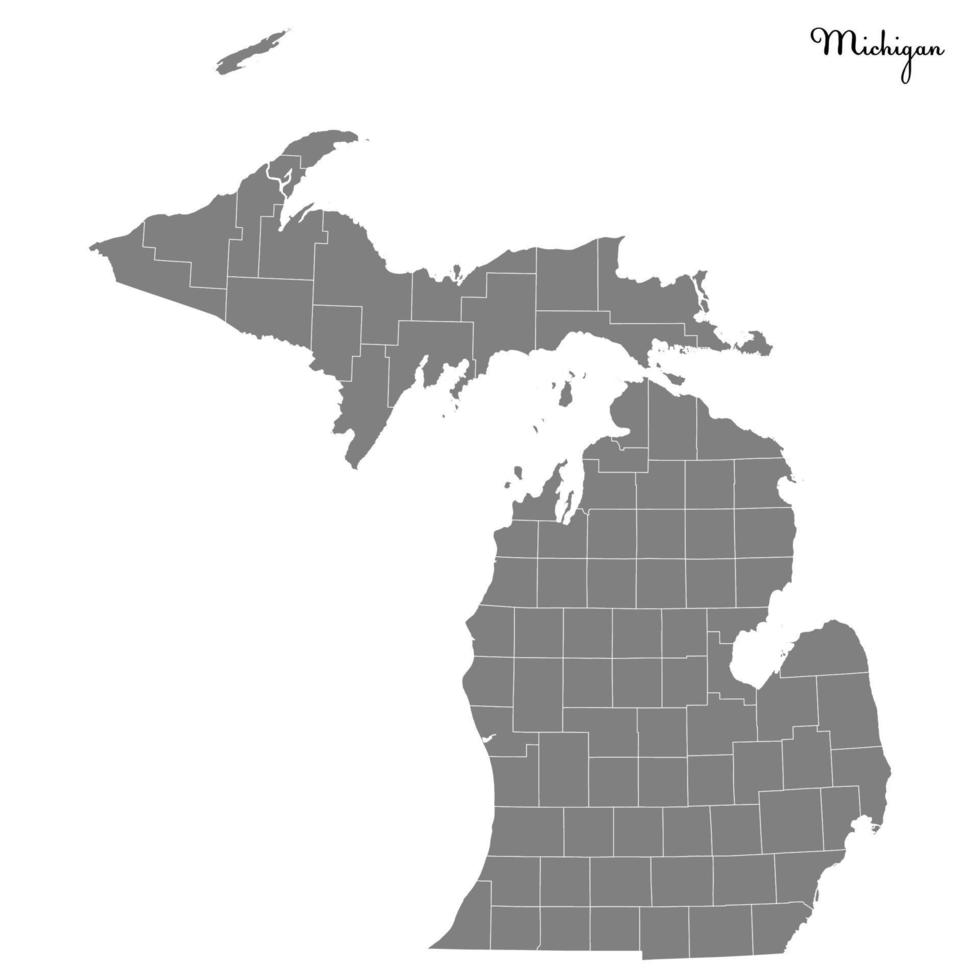 High Quality map state of United States vector