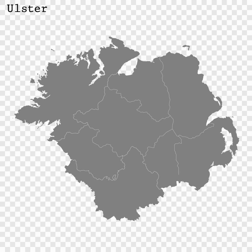 alto calidad mapa de Ulster es un provincia de Irlanda vector