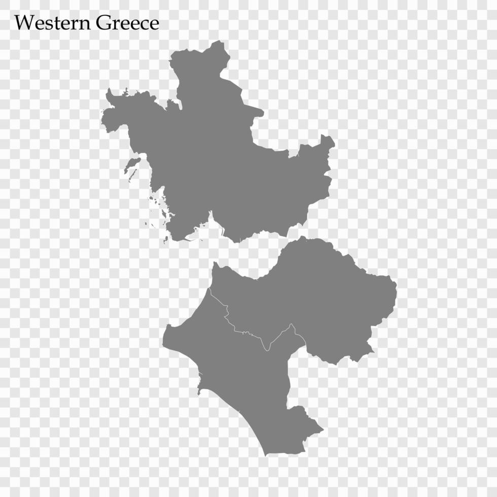 alto calidad mapa de región de Grecia vector