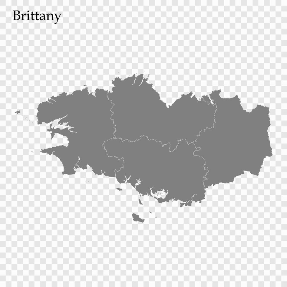 mapa de alta calidad región de francia vector