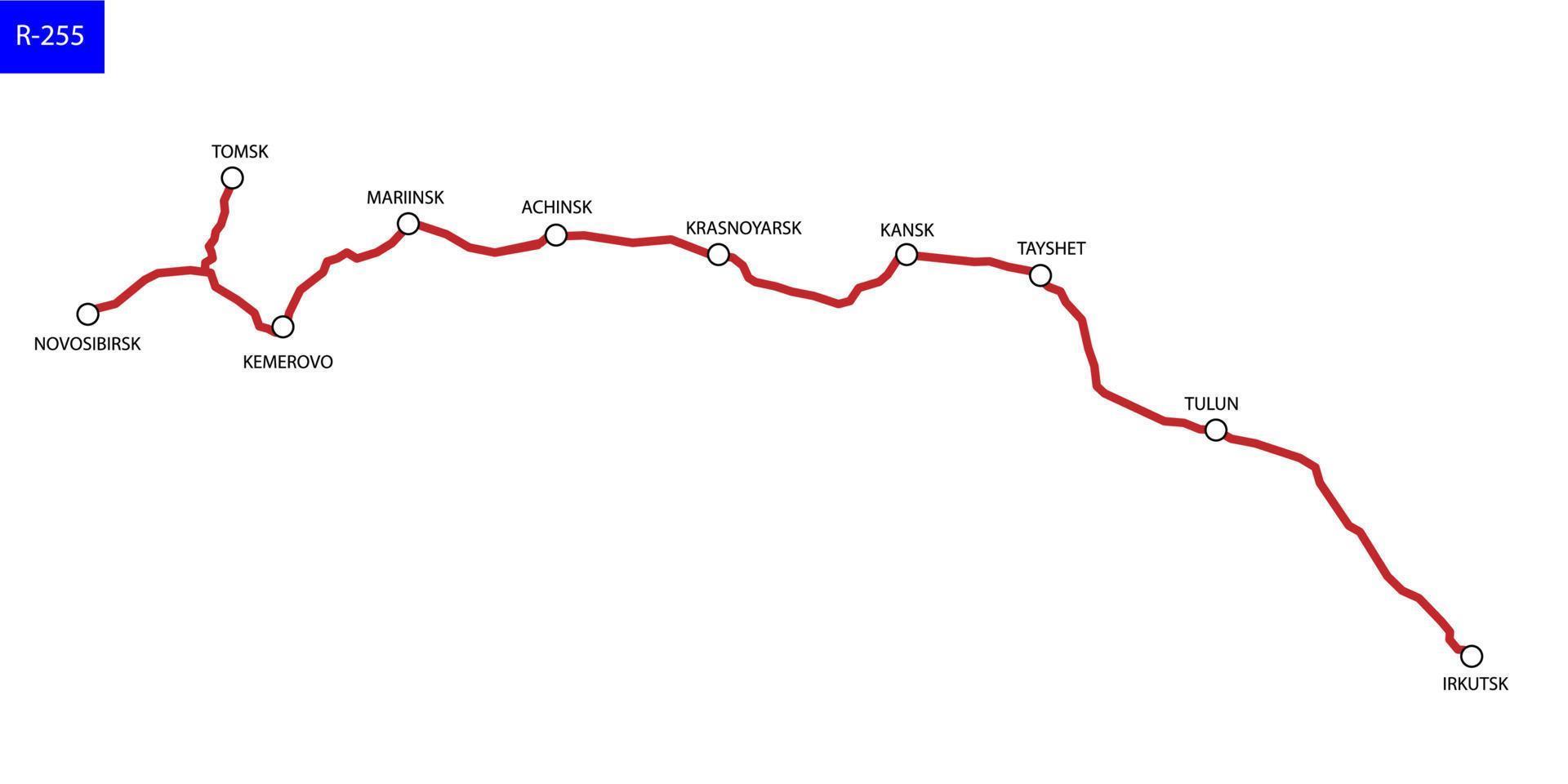 Road map of Russia vector