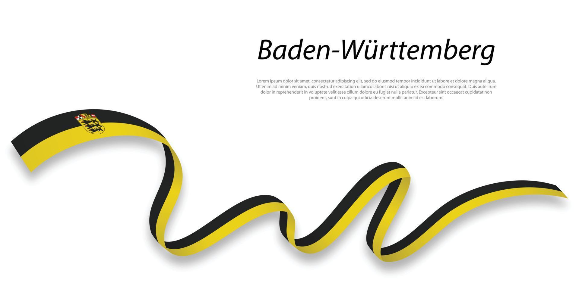 ondulación cinta o raya con bandera de Baden-Wurtemberg vector