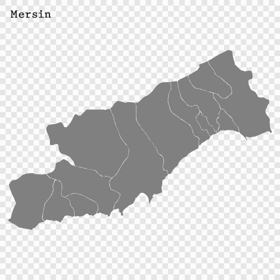 High Quality map is a province of Turkey vector